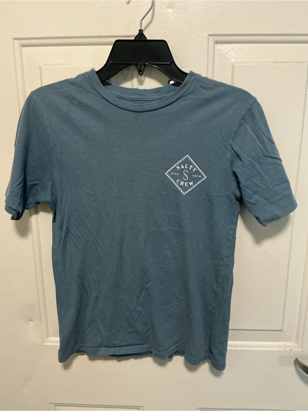 Salty Crew Short Sleeve Logo Tee in Slate Blue-Green